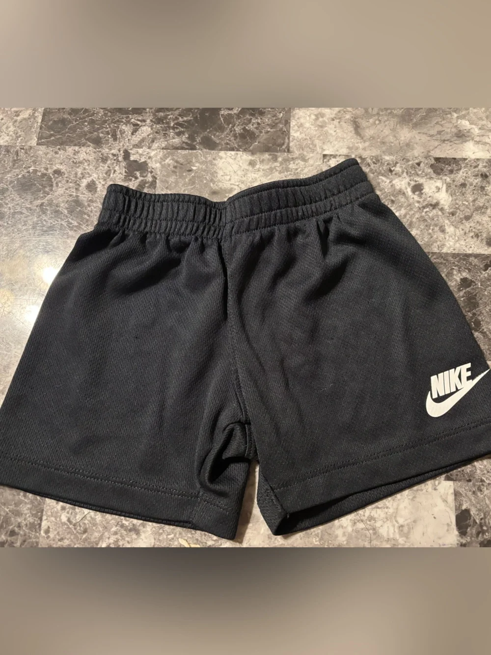 Nike Black Kids Athletic Shorts with White Logo